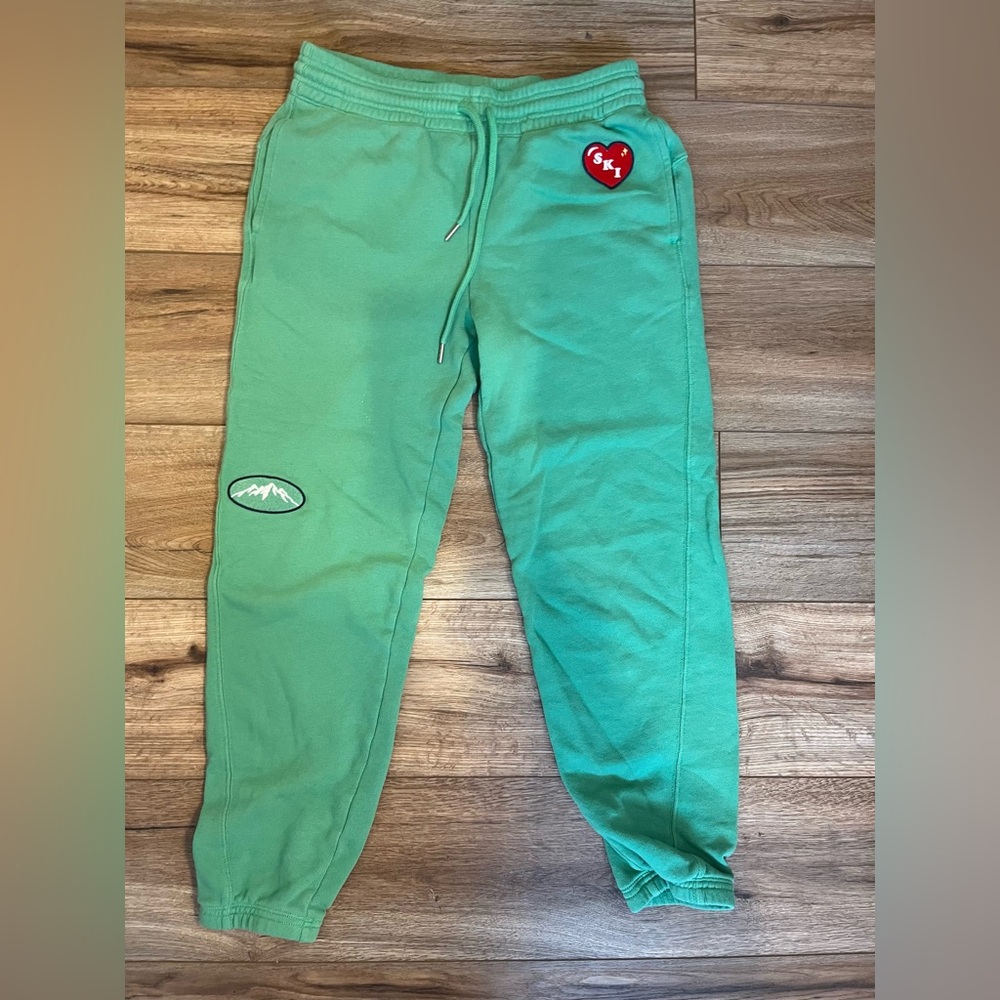 Aerie Green Joggers with ski patches